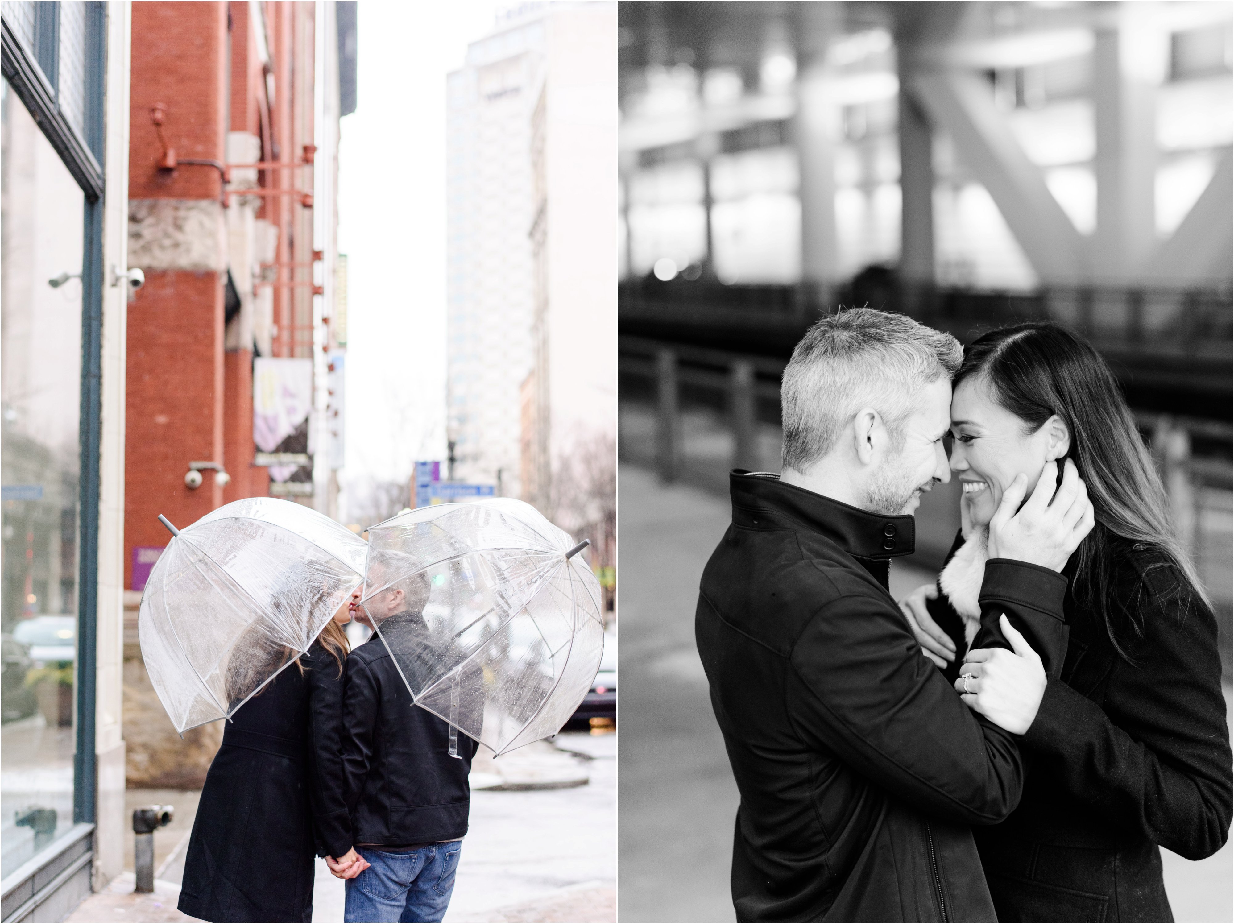 rainy engagement photos