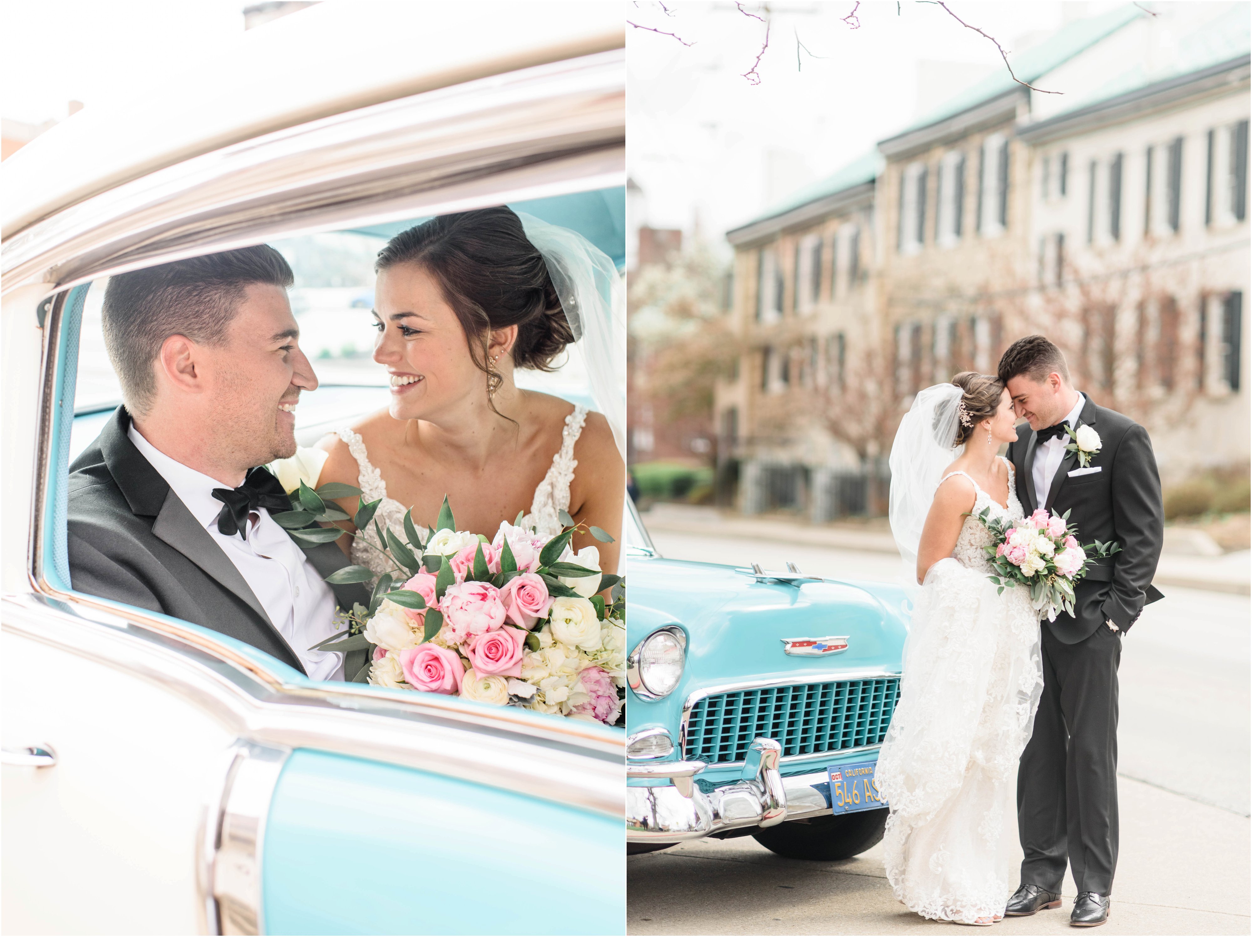 classic car wedding photos