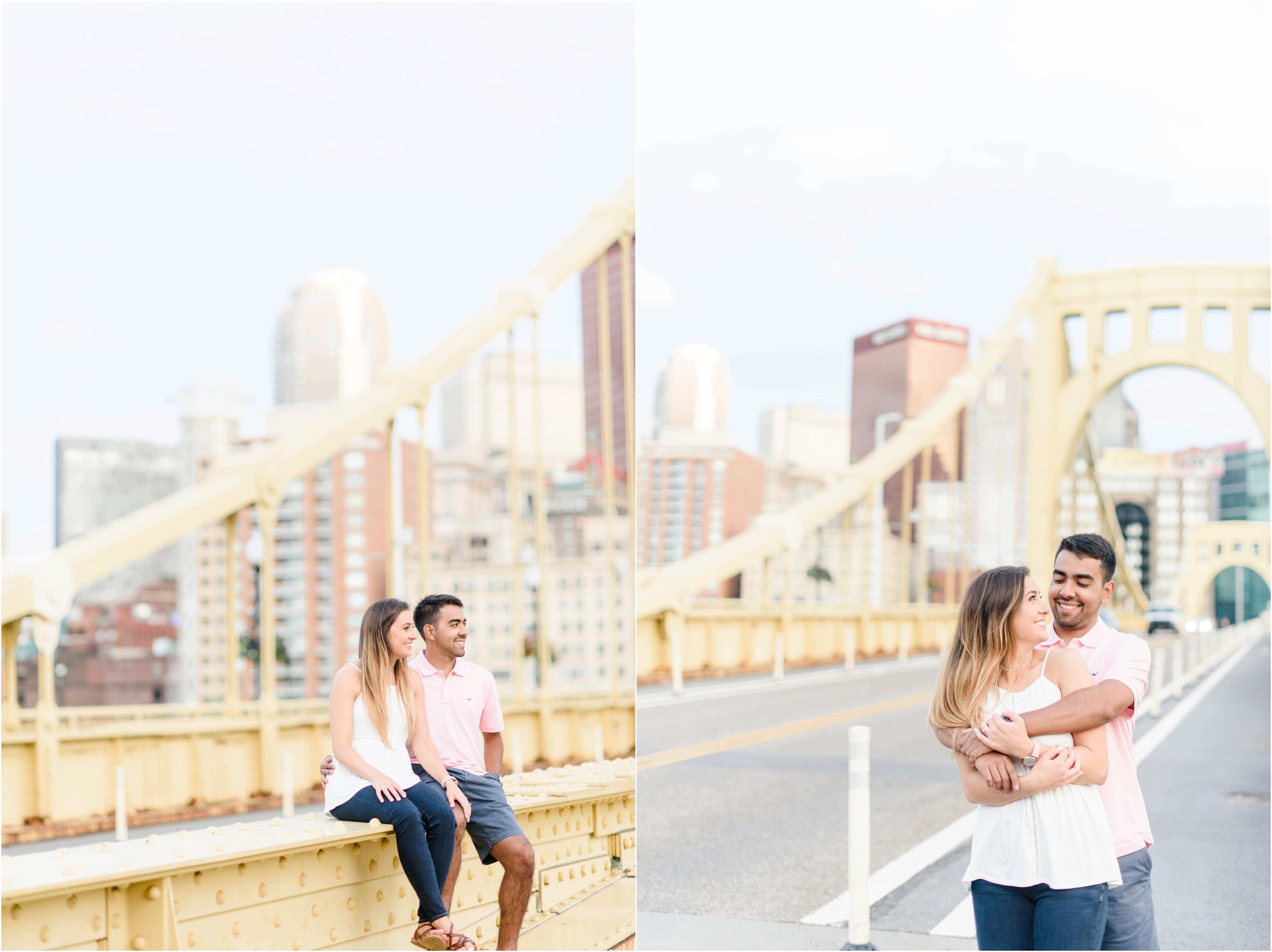 Roberto Clemente Bridge Pittsburgh Engagement Photos