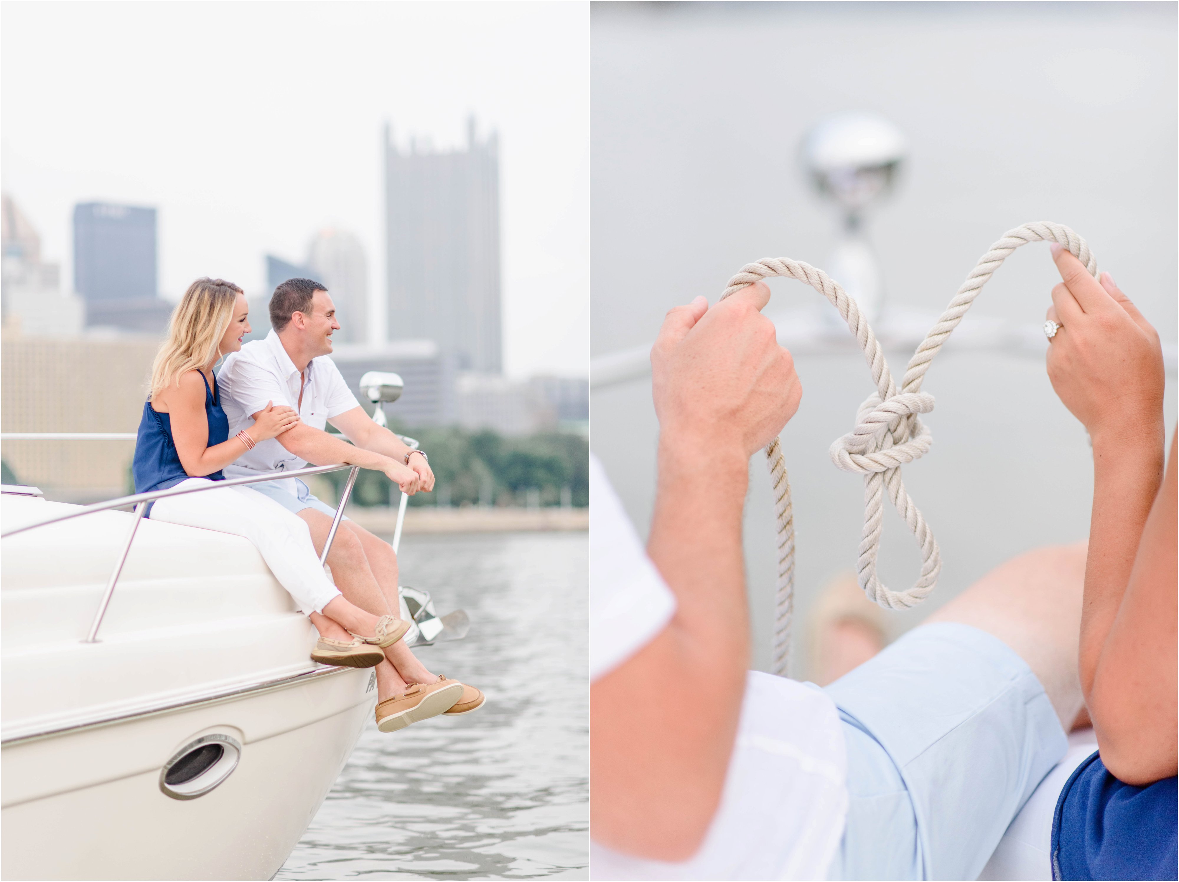 engagement photos on a boat